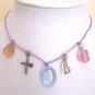 Teen Lilac Leather Charm Choker Necklace - New Item!