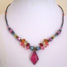 Teen Bronze and Acrylic Bead Necklace 17-19 in New Item
