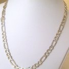 .925 Silver Large Man Figaro Chain 20 inch 42 grams