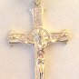 .925 Silver Diamond Large Crucifix Pendant 24.6 Grams