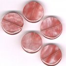 Cherry Quartz 16 mm Round Disc Beads - Lot of 5 Beads
