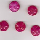 Australian Ruby Jade 18mm Floral Beads - Lot of 5
