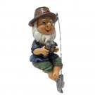 Cute Fishing Gnome Resin Figurine for Garden Decor