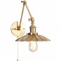 IWHD Gold Industrial LED Wall Lamp with Pull Chain Switch - Vintage Bedside, Home & Restaurant Decor