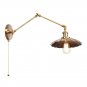 IWHD Gold Industrial LED Wall Lamp with Pull Chain Switch - Vintage Bedside, Home & Restaurant Decor