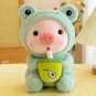 25cm Kawaii Bubble Tea Pig Plush Toys Soft Stuffed Animal Cute Bunny With Tea