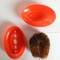 Natural Coconut Coir Brush WITH Holder Box Storage Scrubbing Ceylon 100%
