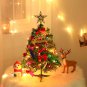 50CM Artificial Small Mini Tabletop Christmas Tree Green w/ Color LED & Ornament