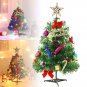 50CM Artificial Small Mini Tabletop Christmas Tree Green w/ Color LED & Ornament