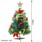 50CM Artificial Small Mini Tabletop Christmas Tree Green w/ Color LED & Ornament