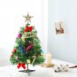 50CM Artificial Small Mini Tabletop Christmas Tree Green w/ Color LED & Ornament
