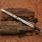 CUSTOM HANDMADE FORGED SPRING STEEL HUNTING VIKING REAL LONG SWORD WITH SHEATH