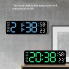 9 Inch Large Digital Wall Clock USB Powered TEMP Humidity Week Auto Dimmer DST Table