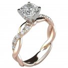 Fashion Luxury Rhinestones Rings for Women Men Korean Romantic Shiny Zircon Cross Lovers' Ring