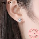 Moissanite Diamond Stud Earrings 18K White Gold Plated Silver Flower Eearring