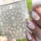 3d Nail Art Stickers Christmas Winter White Snowflake Xmas Trees Bells Decals For Nails Decoration