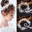 Spring Bohemian Girls Bridal Pearl Hair Headdress Flower Wreath Bride Garland Head Hoop