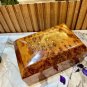 Moroccan lockable burl wooden jewellery Box organizer with key keepsake