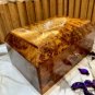 Moroccan lockable burl wooden jewellery Box organizer with key keepsake