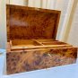 Luxury lockable thuya burl wooden jewellery Box holder with key keepsake