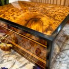 Luxury lockable thuya burl wooden jewellery Box holder with key