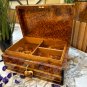 Luxury lockable thuya burl wooden jewellery Box holder with key