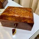 Moroccan Jewelry Box lockable thuya wooden burl Jewelry Box organizer with key