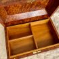Moroccan large lockable burl wooden jewellery Box organizer with key keepsake