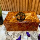 Personalized wooden box with engraved logo, Custom keepsake thuya wood box