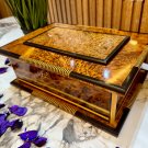 jewellery burl wooden box Organizer Keepsake Storage Box with key
