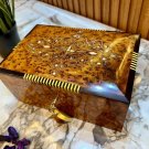 Jewelry wooden box with gold key storage box keepsake Gift Box
