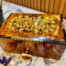 Lockable Jewelry wooden box with gold key storage box keepsake