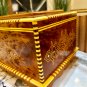 Vintage Wood Jewelry box with mirror inside Moroccan lockable Box organizer