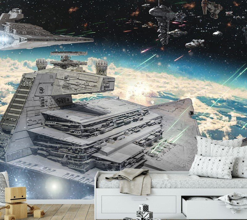 Wall Mural Star Wars, Battle, Star Destroyer, Photo Wallpaper Kids Bedroom w118" x h100"