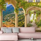 Wall Mural Terrace with a View to the Resort Town, Mediterranean Photo Wallpaper w118" x h94"