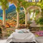 Wall Mural Terrace with a View to the Resort Town, Mediterranean Photo Wallpaper w118" x h94"