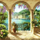 Photo Wallpaper Mediterranean Embankment, Sea, Wall Mural Wall Decor Room w118" x h94"