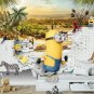 Photo Wallpaper Minions, Savannah, Palms, Animal, Parrots, Wall Mural Kids Room w118" x h94"