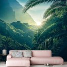 Photo Wallpaper Morning on the Island, Mountains, Forest, Palms, Wall Mural Decor w118" x h94"