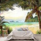 Photo Wallpaper Tropics, Coast, Island, Ocean, Sea, Palms, Wall Mural Decor w118" x h94"