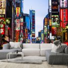 Photo Wallpaper Japan, Street, Colorful Advertisement Wall Mural Home Decor w118" x h91"