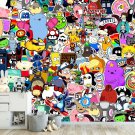 Nursery Photo Wallpaper Collage - Cartoon Characters, Wall Mural Kids Bedroom Decor