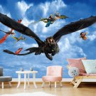 Wall Mural How To Train Your Dragon Into The Hidden World, Photo Wallpaper Kids Room w118" x h91"