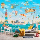 Nursery Wall Mural Funny Cartoon Animals, Photo Wallpaper Kids Bedroom Wall Decor w114" x h94"