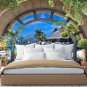Wall Mural Arch with Sea View, Bungalow, Photo Wallpaper Bedroom Home Wall Decor