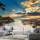 Photo Wallpaper Sunset on the Island, Sea, Palm Trees, Coast Wall Mural Room Decor
