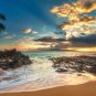Photo Wallpaper Sunset on the Island, Sea, Palm Trees, Coast Wall Mural Room Decor