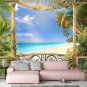 Photo Wallpaper Terrace with Sea View, Nature, Sea, Beach, Nature Wall Mural Room Decor