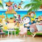 Wall Mural Cartoon Characters on the Island Photo Wallpaper Kids Bedroom Decor