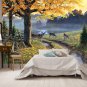 Photo Wallpaper Autumn Landscape, Forest, Lake, Deer, Nature Wall Mural Decor